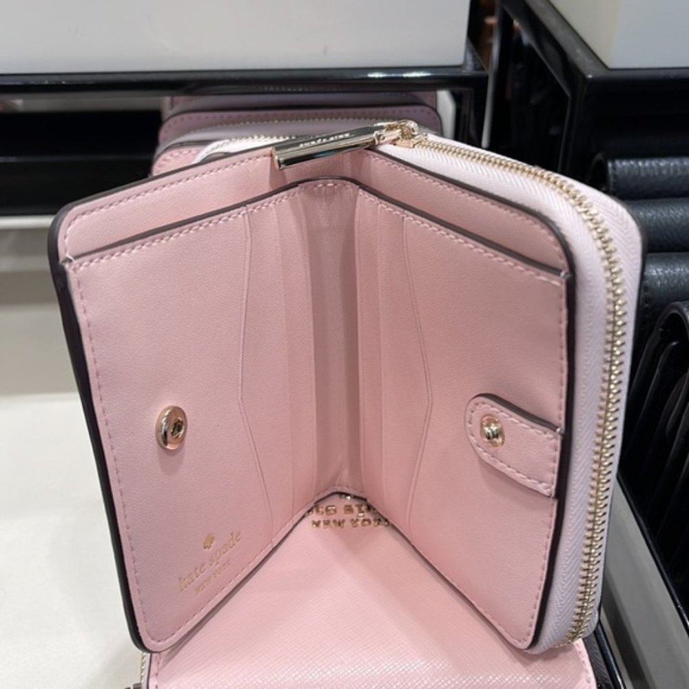 Kate Spade Staci Small Zip Around Wallet Chalk Pink - Picture 13 of 16
